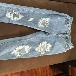 Blue ripped jeans